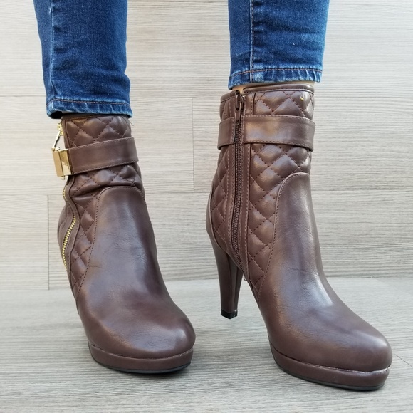 Platform High Heel Ankle Boots Fur inside-Z - Picture 5 of 8